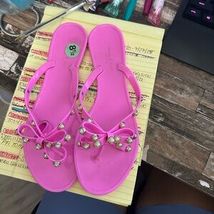 Pink Beaded Women's Sandals